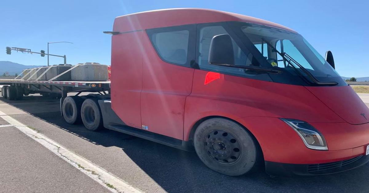 This Tesla Semi Prototype Was Spotted With an Estimated 75,000 Pound Load…